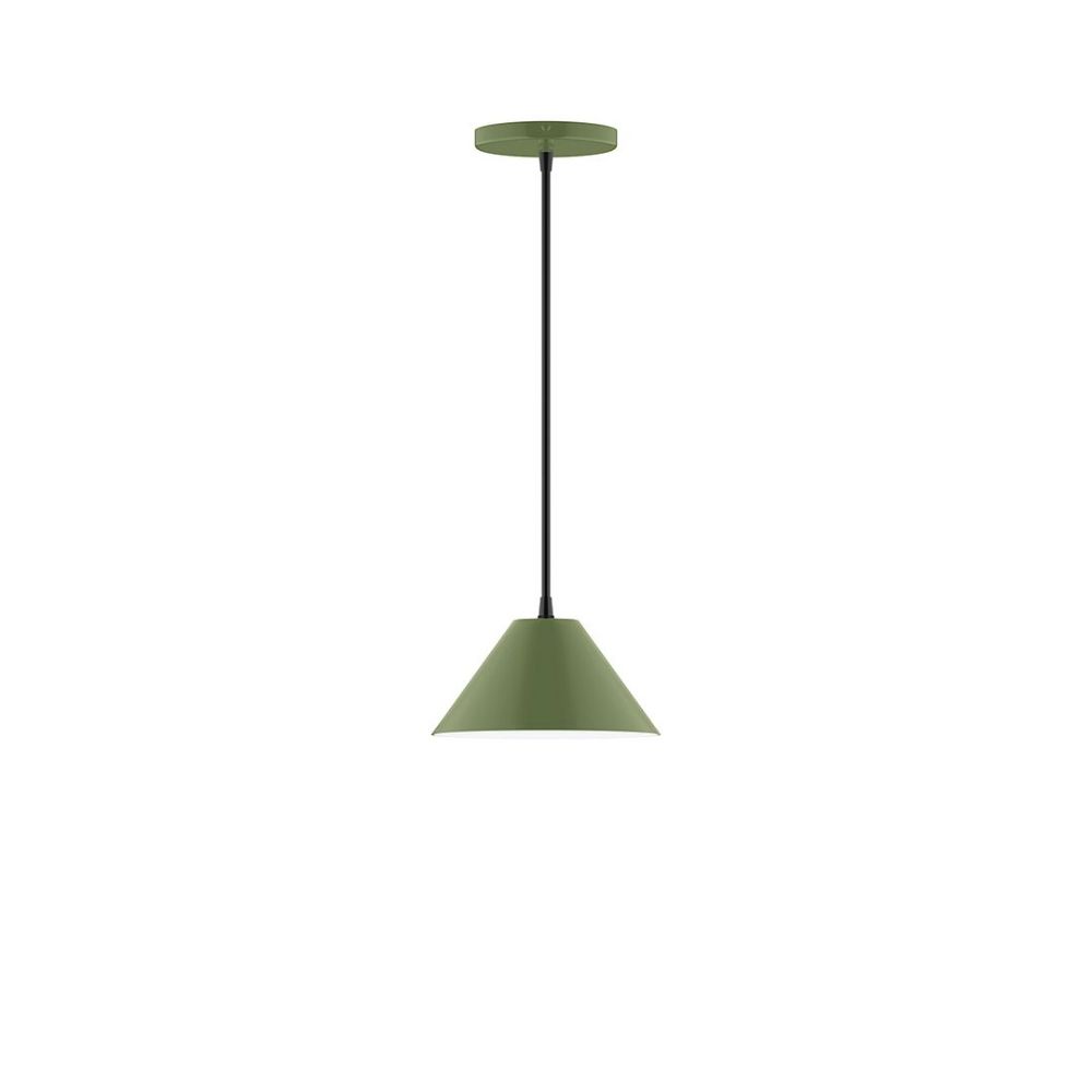 Montclair Lightworks PEB421-22 8" Axis Mini Cone Pendant Fern Green Finish